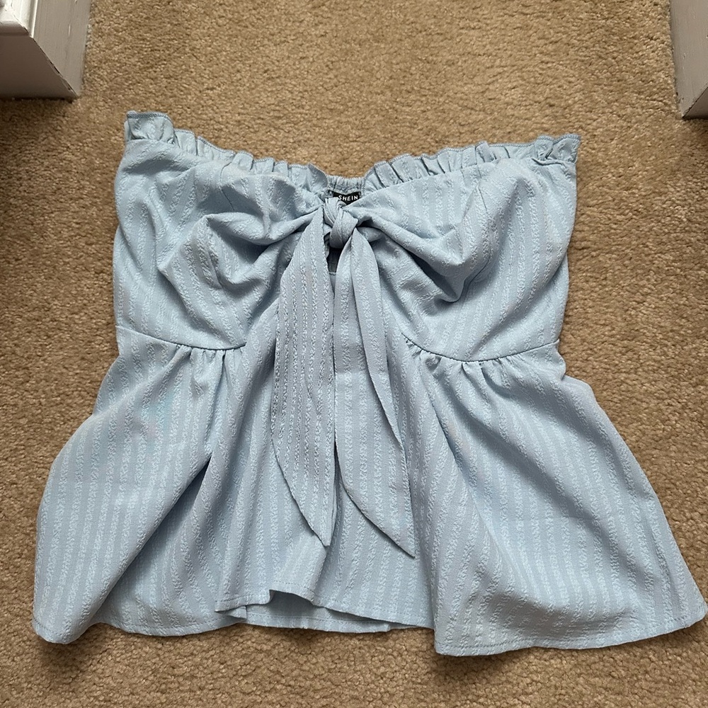 Light blue shein crop top
